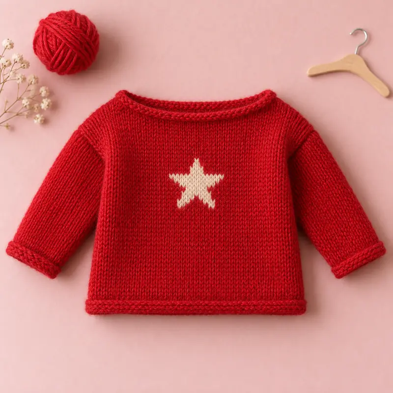 Drawing of the finished Doll sweater