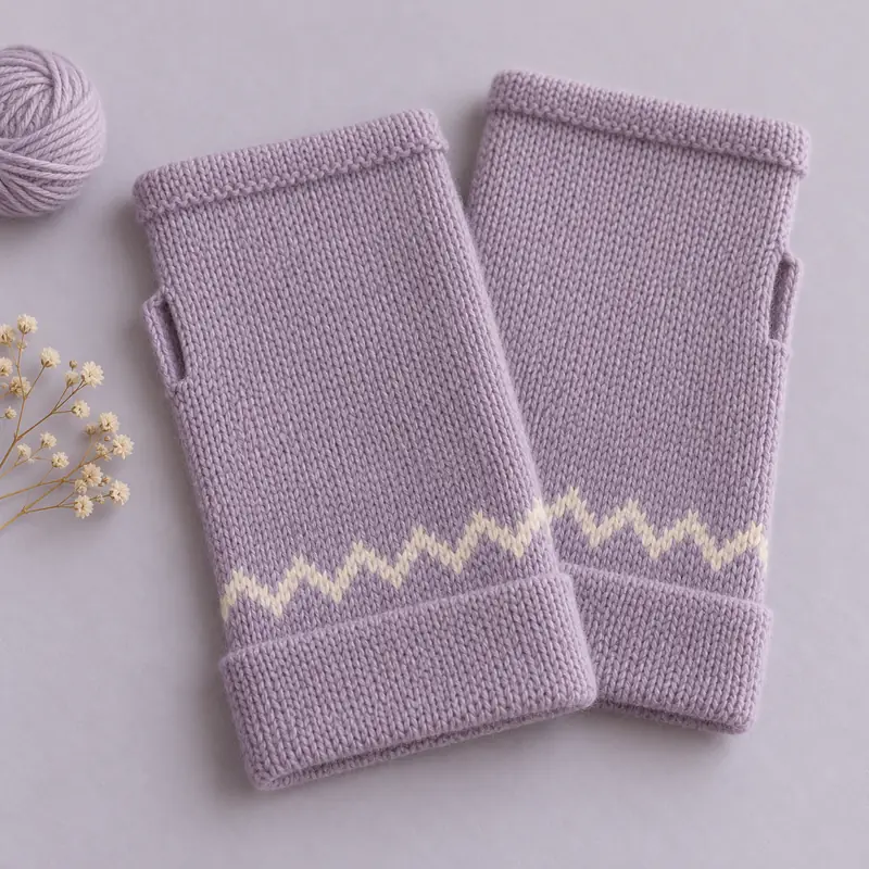 Drawing of the finished Fingerless mitts