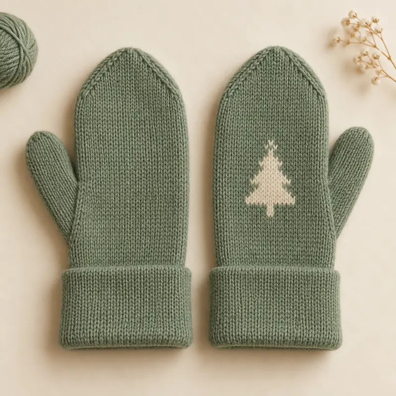 Drawing of the finished Mittens